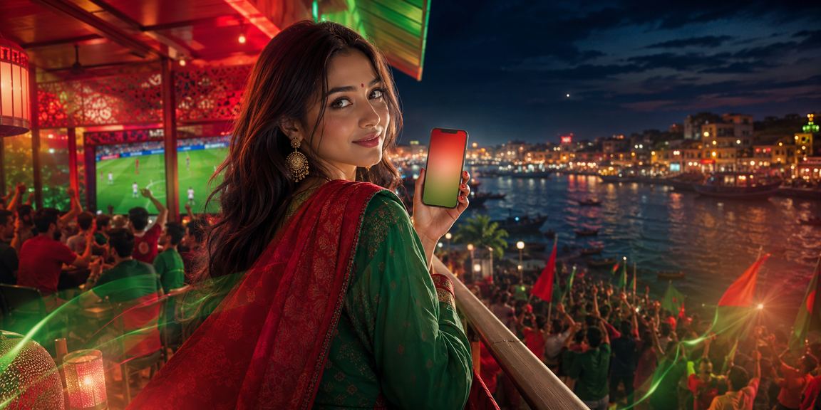 বরিশালের একজন ব্যবহারকারী মোবাইলে নিরাপদ পেমেন্ট করছেন